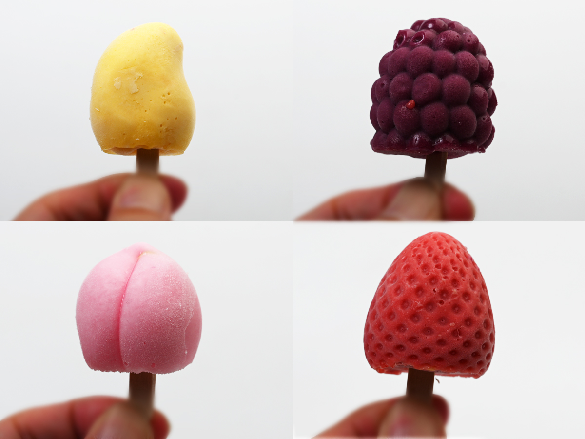 icemania's tweet photo. 【NEWS】あの話題の3Dフルーツアイスシリーズの最新作がセブン-イレブンで先行発売されています!!🍓🥭🍑🍇 ✨

GOLD STAR『3Dフルーツポップス』 

今回はひとくちサイズに変身。１つで4種類の味が楽しめるアソートになりました。

いちご・マンゴー・もも・ぶどうが1カップに。

前作は1本537円だったので、4種まとめて同価格帯はうれしい。

フルーツの立体造形はそのまま、ミニチュアサイズで食べやすさもアップ!! とにかくかわいいプチアイスです😙

気になる方はお近くのセブンで探してみてね
🍓🥭🍑🍇🍓🥭🍑🍇🍓🥭🍑🍇🍓🥭🍑🍇🍓🥭🍑🍇🍓🥭🍑🍇🍓🥭🍑🍇