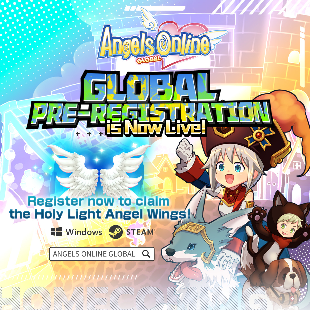 AOG_EN's tweet photo. Angels Online is back 👼

A beloved MMORPG with over 20 years of history,
the global server version of 《Angels Online Global》 is coming soon!

🌍 Featuring a brand-new real-time translation system
Break language barriers and connect effortlessly with players worldwide,
creating a truly global shared gameplay experience.

Return to the familiar Angel Academy,
and once again set foot on the magical continent of Eden.
Even more exciting content awaits you to explore!

Join us as we celebrate 20 years of Angels Online—starting June 24.🎉

Pre-register now to receive your exclusive Holy Light Angel Wings at launch ✨
👉 https://t.co/u8yCD75lPc

#AngelsOnline #AngelLove #AngelsOnlineGlobal #MMORPG
