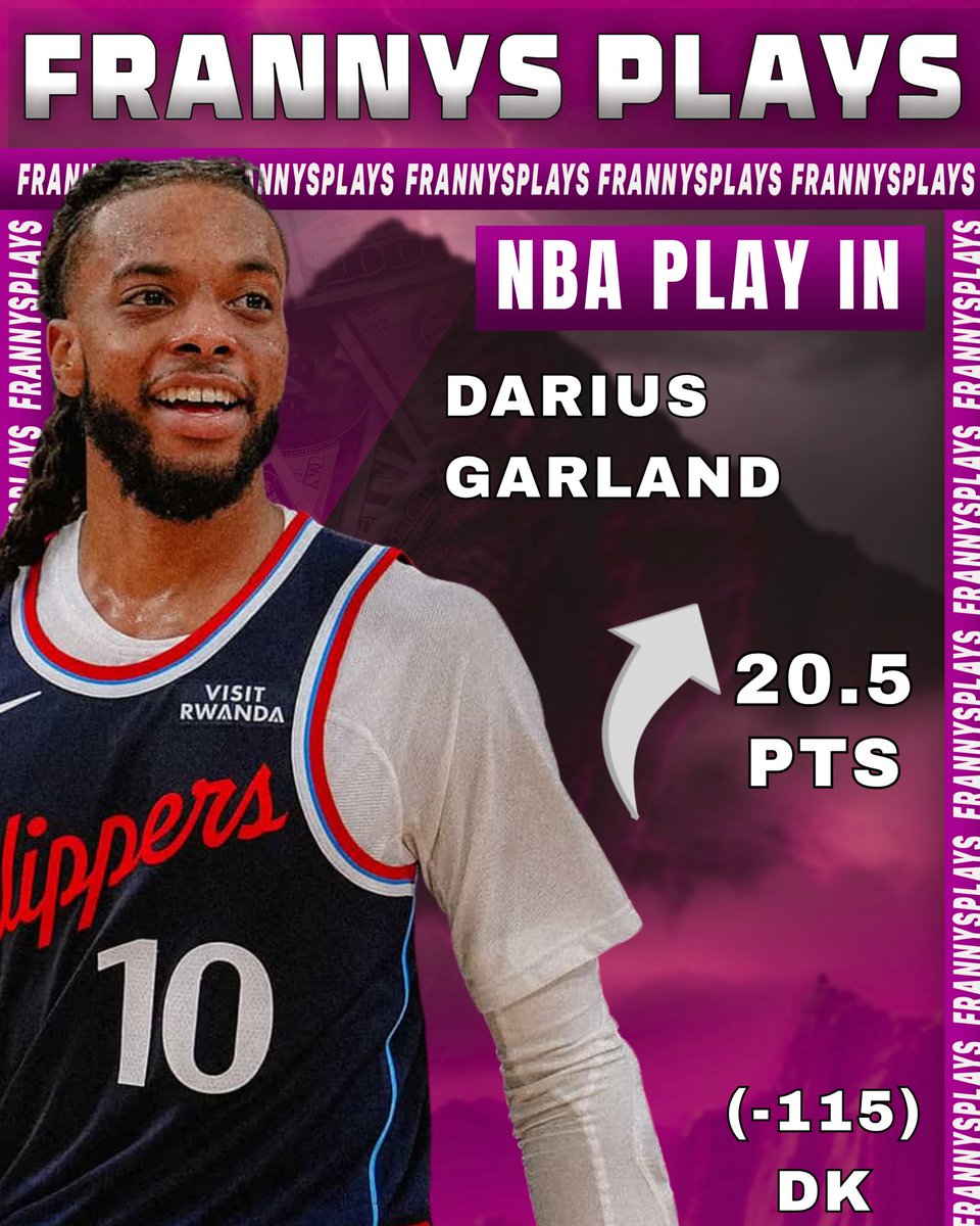 FrannysPlays's tweet image. 15-6 on Garland Props The Last Two Seasons!

Darius Garland Over 20.5 Points 
#ClipperNation vs #Dubnation 

Yes I know we had some unfortunate luck with Garland at the end of the season. There was one point we were 9-1 on his props and we ran into blowouts, foul trouble, and end