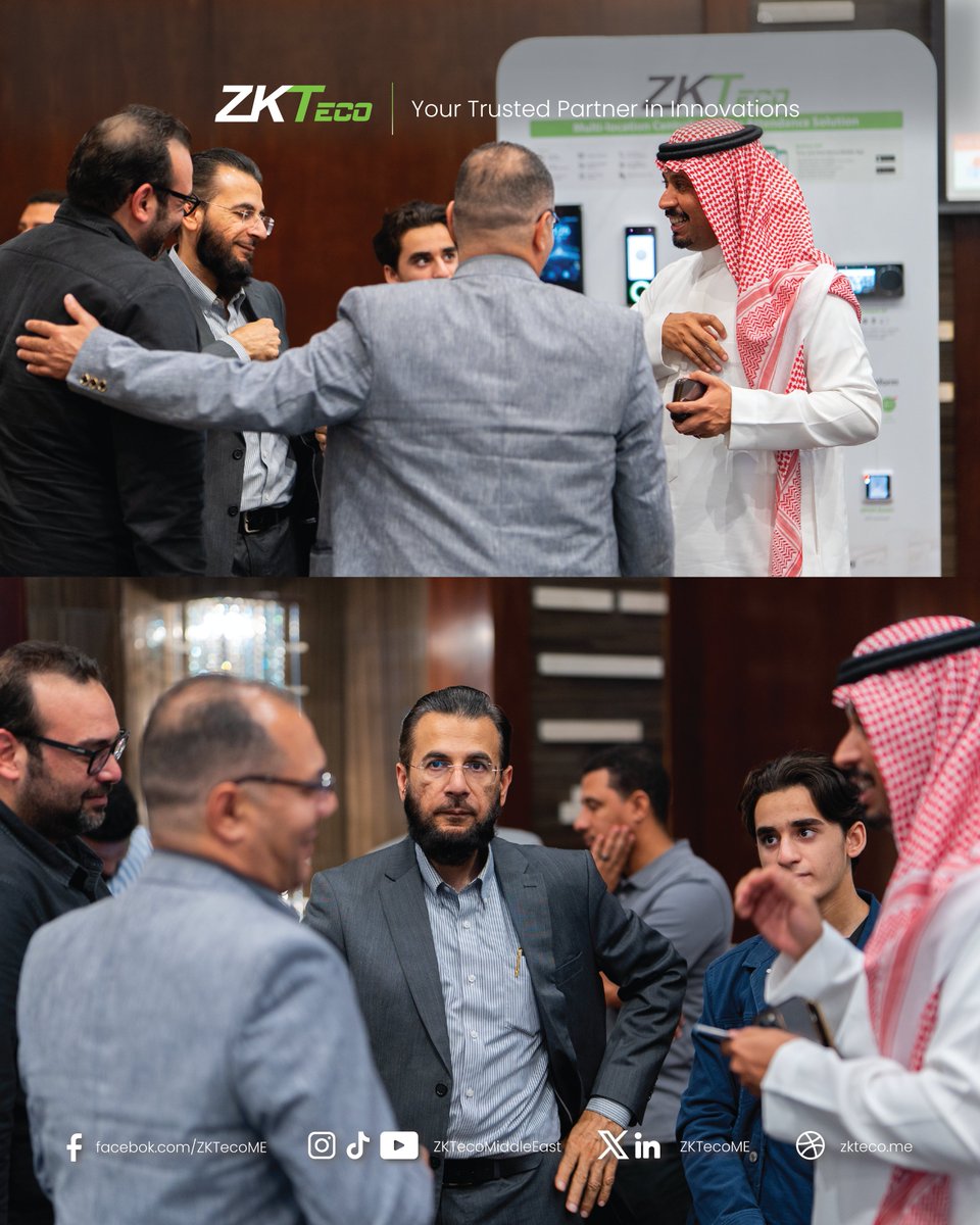 ZKTecoME's tweet image. Highlights from the seminar organized by Adel Abdulaziz Al-Quraishi Company (AAAQ), in collaboration with our strategic partner #ZKTeco, held on Monday, April 13, under the theme:
“Smart Security Innovations for a Safer Tomorrow.”

#SecuritySolutions #SmartSecurity #ZKTeco