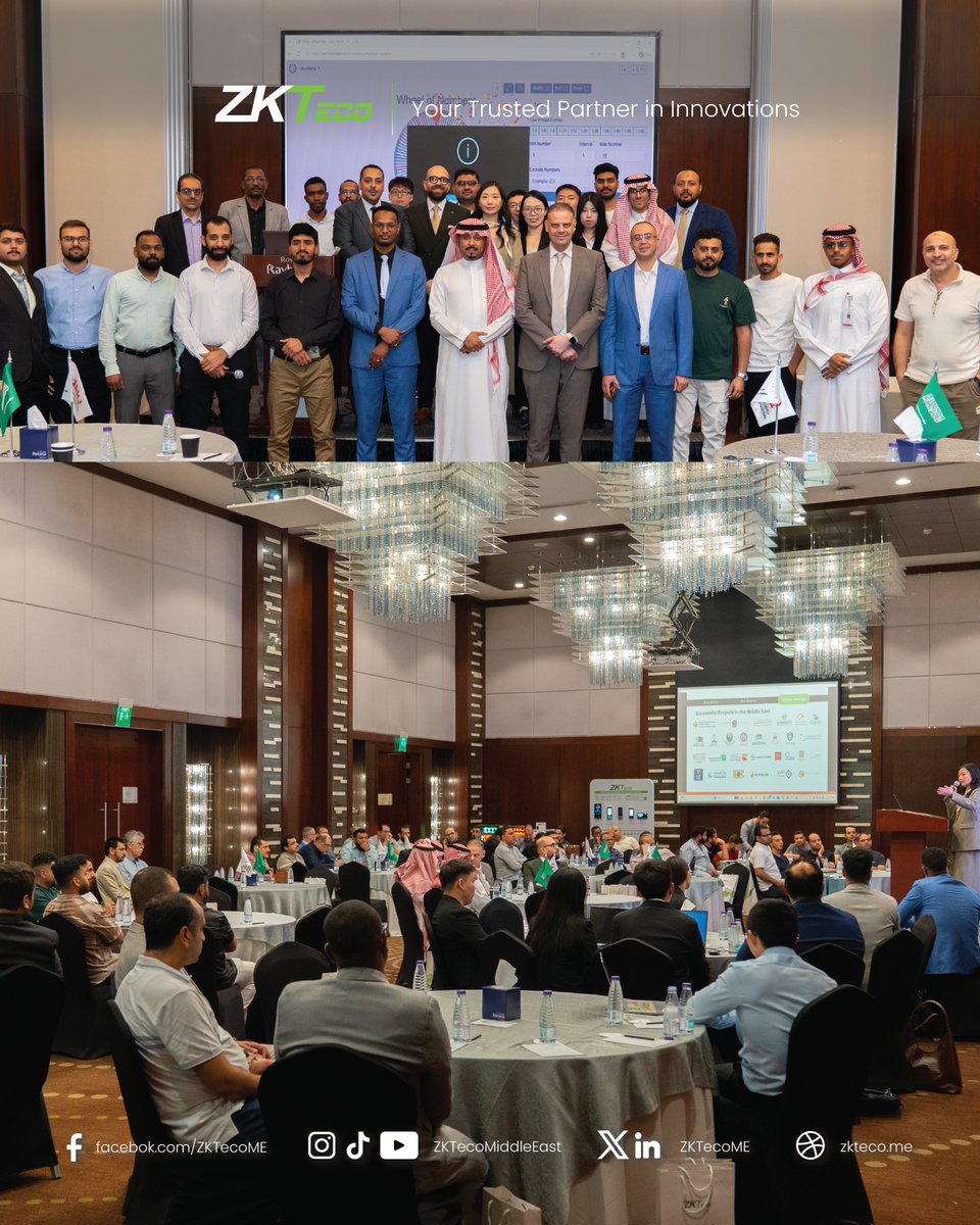 ZKTecoME's tweet image. Highlights from the seminar organized by Adel Abdulaziz Al-Quraishi Company (AAAQ), in collaboration with our strategic partner #ZKTeco, held on Monday, April 13, under the theme:
“Smart Security Innovations for a Safer Tomorrow.”

#SecuritySolutions #SmartSecurity #ZKTeco