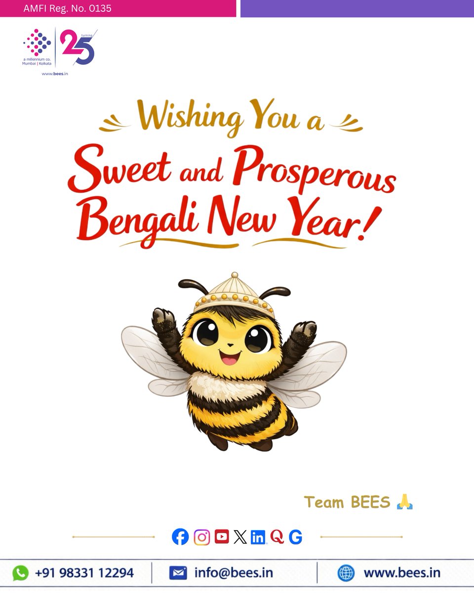 beesnetworkltd's tweet photo. A new year brings new possibilities✨
May every step you take this year lead you
towards growth, prosperity, and achievement.

#ShubhoNoboborsho #PoilaBoishakh #NewYear #GrowthJourney #SuccessMindset #BeesNetwork #FestiveIndia https://t.co/PIXEXuWPnI