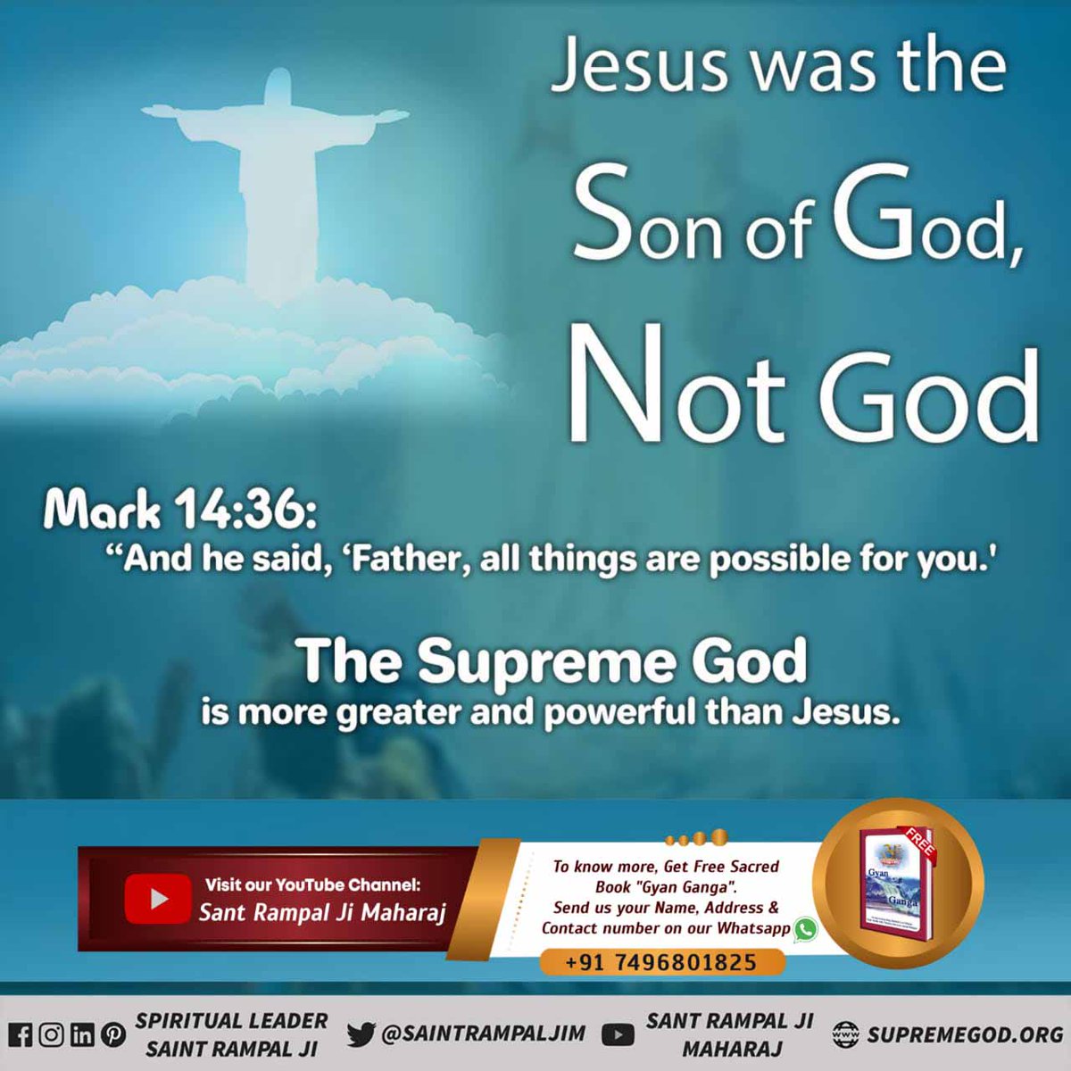 Jesus  was the son of god 
Not god

#BorderlessBanking