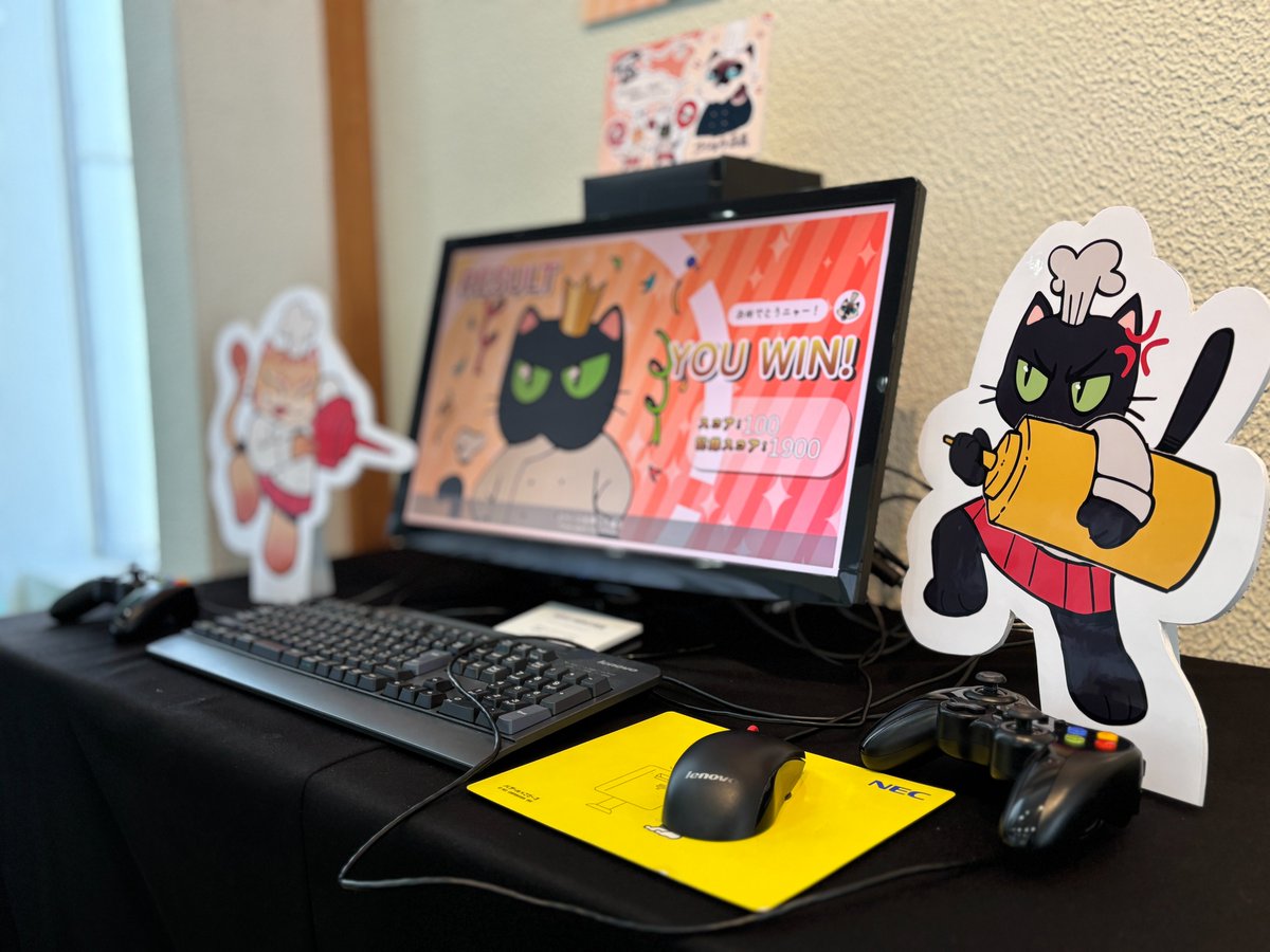 _ncp_college's tweet photo. 卒業制作
【PvPゲーム・NEKO NEKO 食堂】

ゲームコース合同チームでは、「料理PvPゲーム・NEKO NEKO 食堂」を作成しました。コショウ店長が退任を決めたNEKO NEKO 食堂を舞台とし、黒猫のショウユと三毛猫のミソのどちらが新しい店長になるかを競います。

#卒業制作
#TAT
#言語学習
#ゲーム https://t.co/QFbj5zpdWN