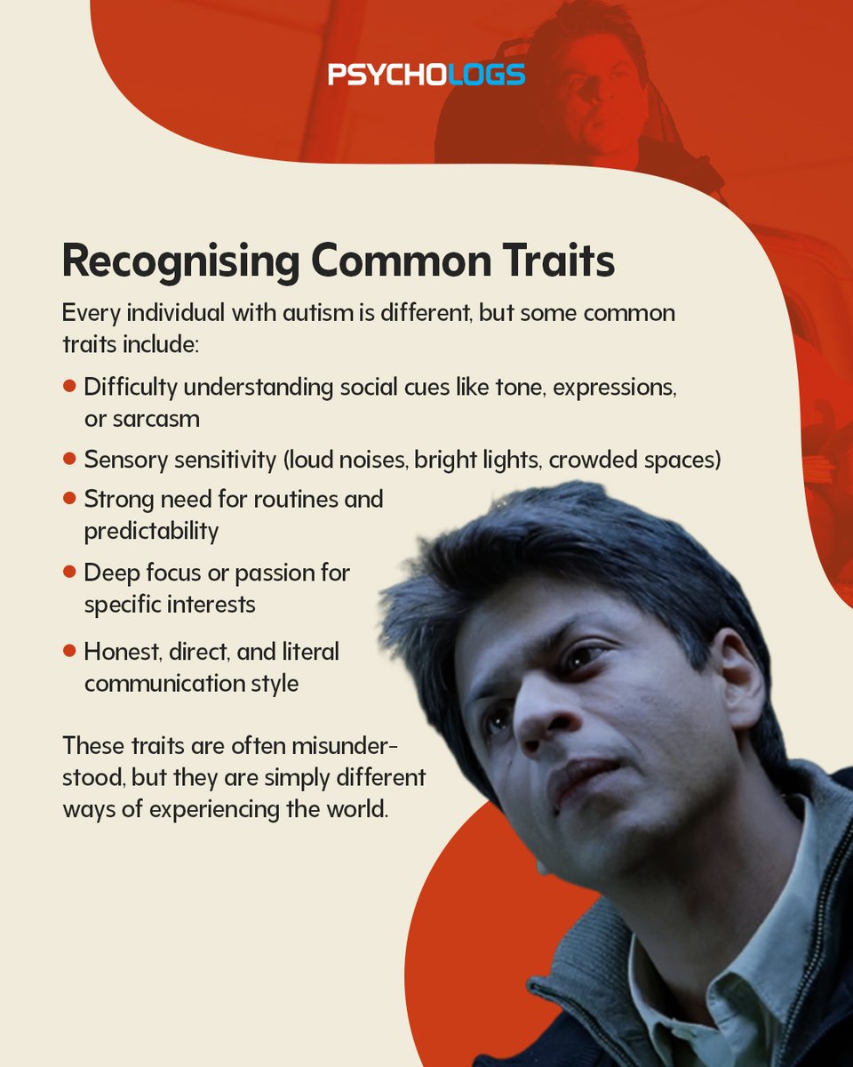 PsychologsIndia's tweet image. My Name Is Khan reminds us that autism is not something to be “fixed,” but something to be understood. Through Rizwan’s journey, we see honesty, empathy, and strength beyond stereotypes.

#AutismAwareness #Neurodiversity #MyNameIsKhan #BreakTheStigma #MentalHealthMatters