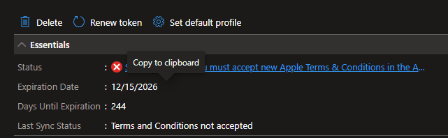ccmexec's tweet image. Time to accept the new Apple Business Terms of Service to re-activate Apple Business services again.
Grab a cup of coffee and get it over with!
#MSintune #apple