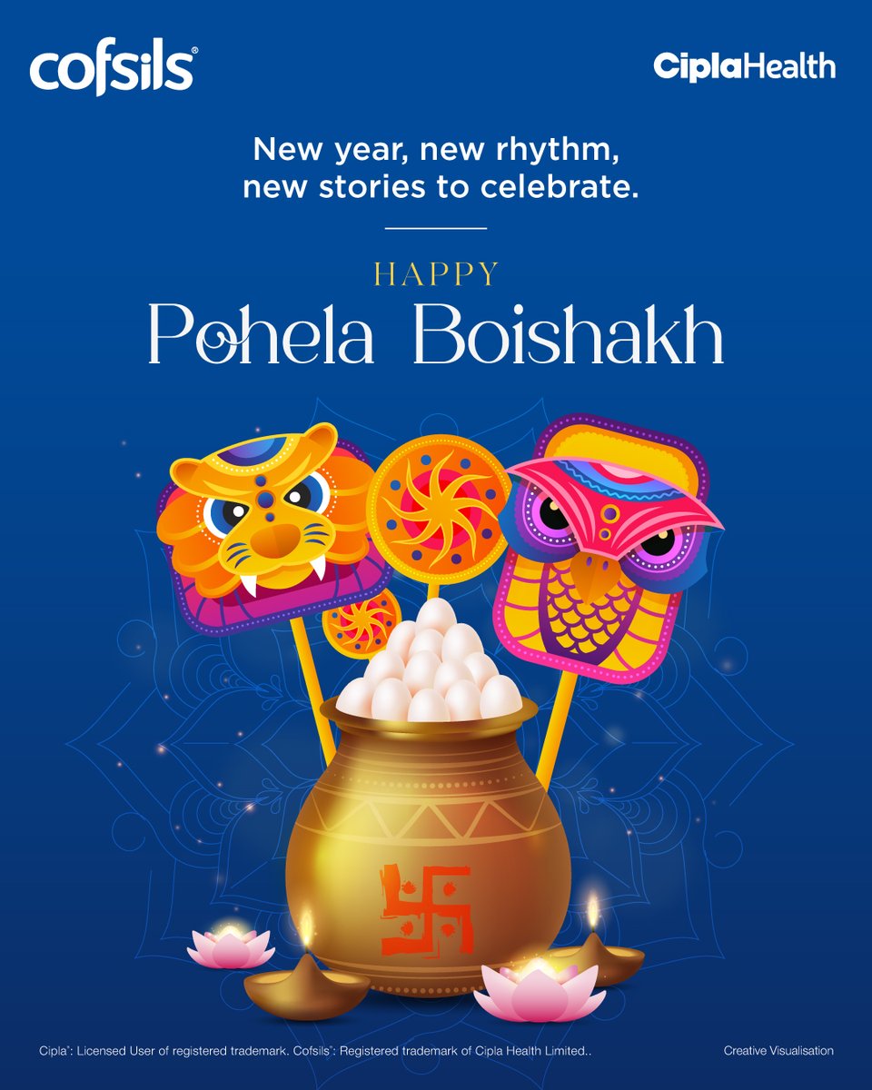 cofsils's tweet image. A celebration of tradition, togetherness, and fresh starts.
Here’s to welcoming Pohela Boishakhwith happiness, warmth, and a year full of joyful moments.
#Newyear #cofsils #ciplahealth #cipla #InstantRelief #SoothingComfort #ThroatRelief #TripleRelief #Bangla