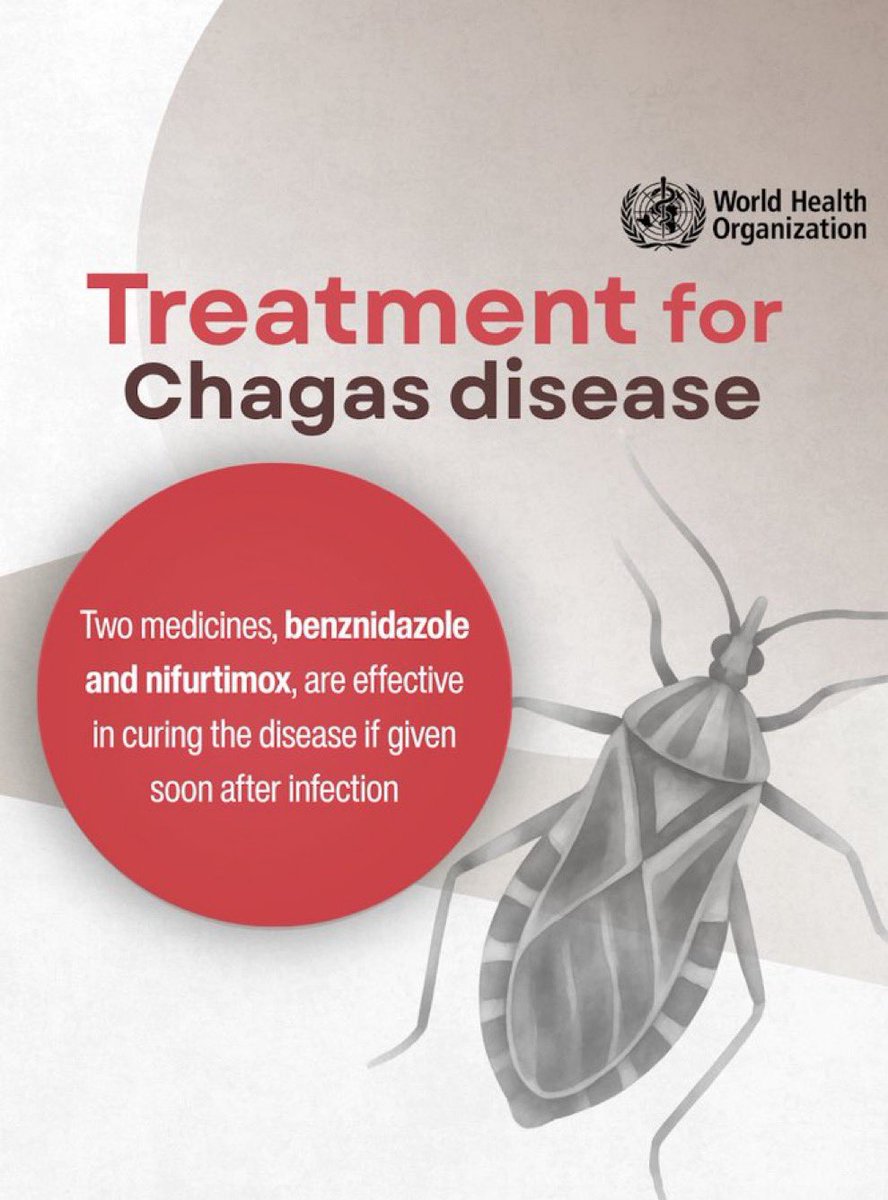 ¿Lo Sabías?

Hay ~8 millones de personas con la enfermedad de Chagas en el mundo, sobre todo en América Latina.

Si no se trata, casi 1/3 desarrollarán complicaciones cardíacas, digestivas o neurológicas.

✅ El tratamiento es efectivo, especialmente si es temprano. ¡Salva vidas!