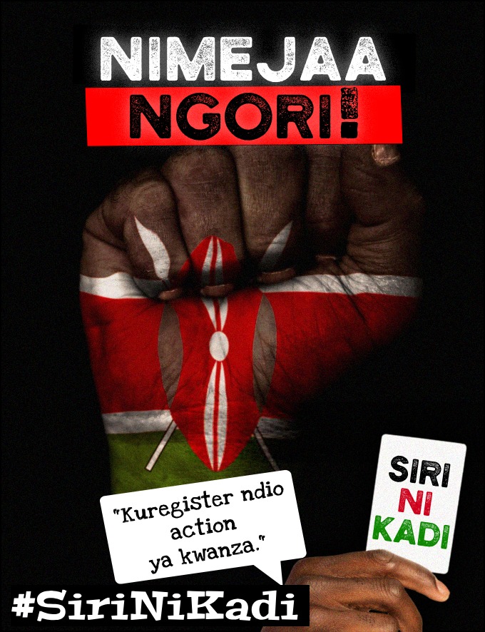 AtworiYa's tweet photo. Usicomplain  join the squad today and get counted

#SiriNiKadi 
#UkoKadiAma https://t.co/vkgMh6i3FN