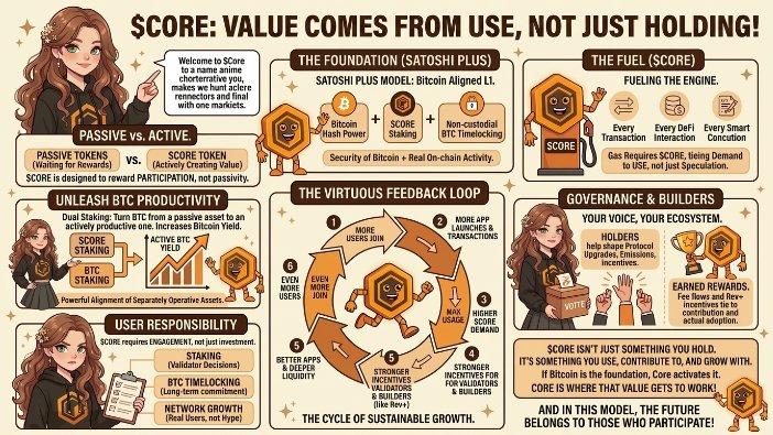 CORE: Value Comes From Use, Not Just Holding

Most crypto tokens reward you for simply holding them. $CORE takes a different path, it’s designed to reward participation not passivity. 

On Core, value isn’t something you wait for. It’s something you actively create. As a Bitcoin