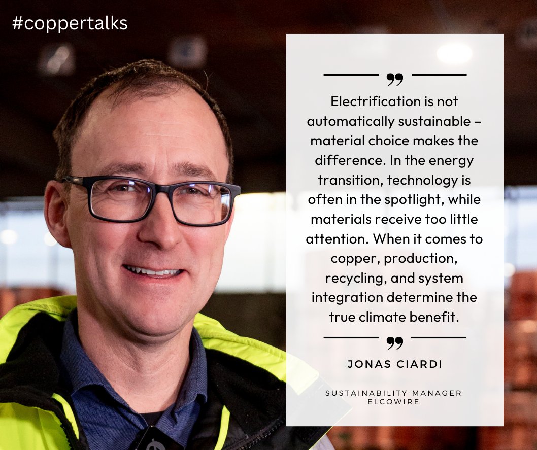 Copper plays a decisive role in how sustainable electrification truly is ⚡♻️ 
#coppertalks