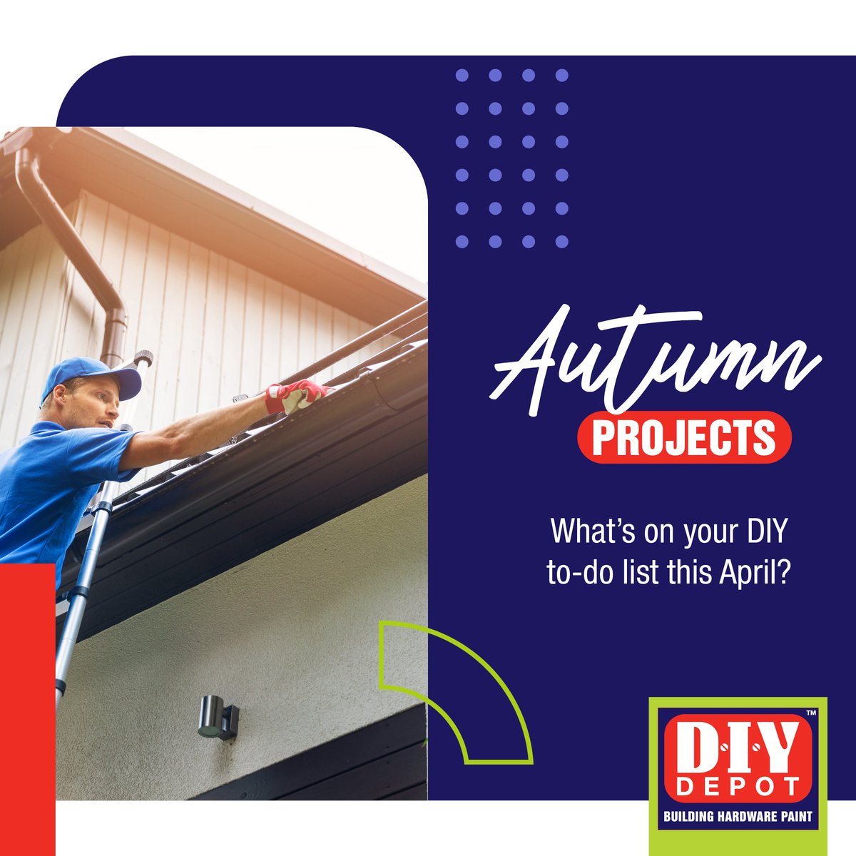 Be honest… what’s on your DIY to-do list this April? 👀
A️. Clearing gutters before winter rains
B. Sealing up drafts around doors &amp; windows
C️. Refreshing a room with a warm autumn colour
D️. Sorting the garden before the cold sets in
Comment A, B, C or D below!

#DIYDepot