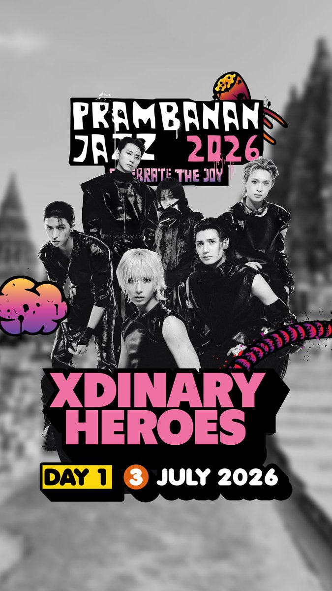 XH_Indonesia's tweet photo. [CONFIRMED]

Xdinary Heroes @XH_official will perform at Prambanan Jazz Festival 2026!

📆 Friday, July 3 2026
📍Prambanan Temple
🎫 https://t.co/1EhyVd2jLF

‼️Don’t miss it, secure your tickets now‼️

Truly excited to welcome Xdinary Heroes back to Indonesia again🖤⛓️ https://t.co/y3VUvvXjIq