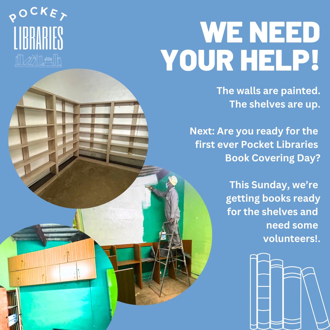 PocketLibraryke's tweet photo. This Saturday, we’re covering books for the community library we’re building in Kibera with Uweza.

Where: Jafferys
When: 19th April, from 11am

If you’d like to join, bring scissors, tape, and (if you have) book covers.

Come be part of it - sign up via the link in our bio https://t.co/8wU6kmIZ8k