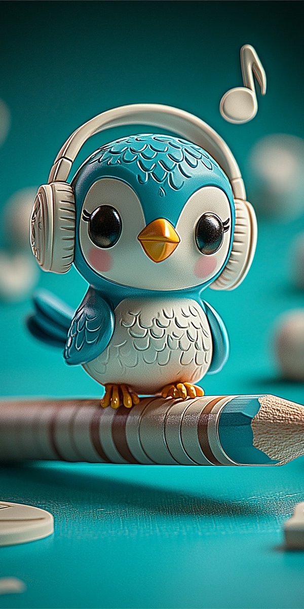Papers_app's tweet image. Tiny beats, big vibes 🎧🐦#Cute #Aesthetic