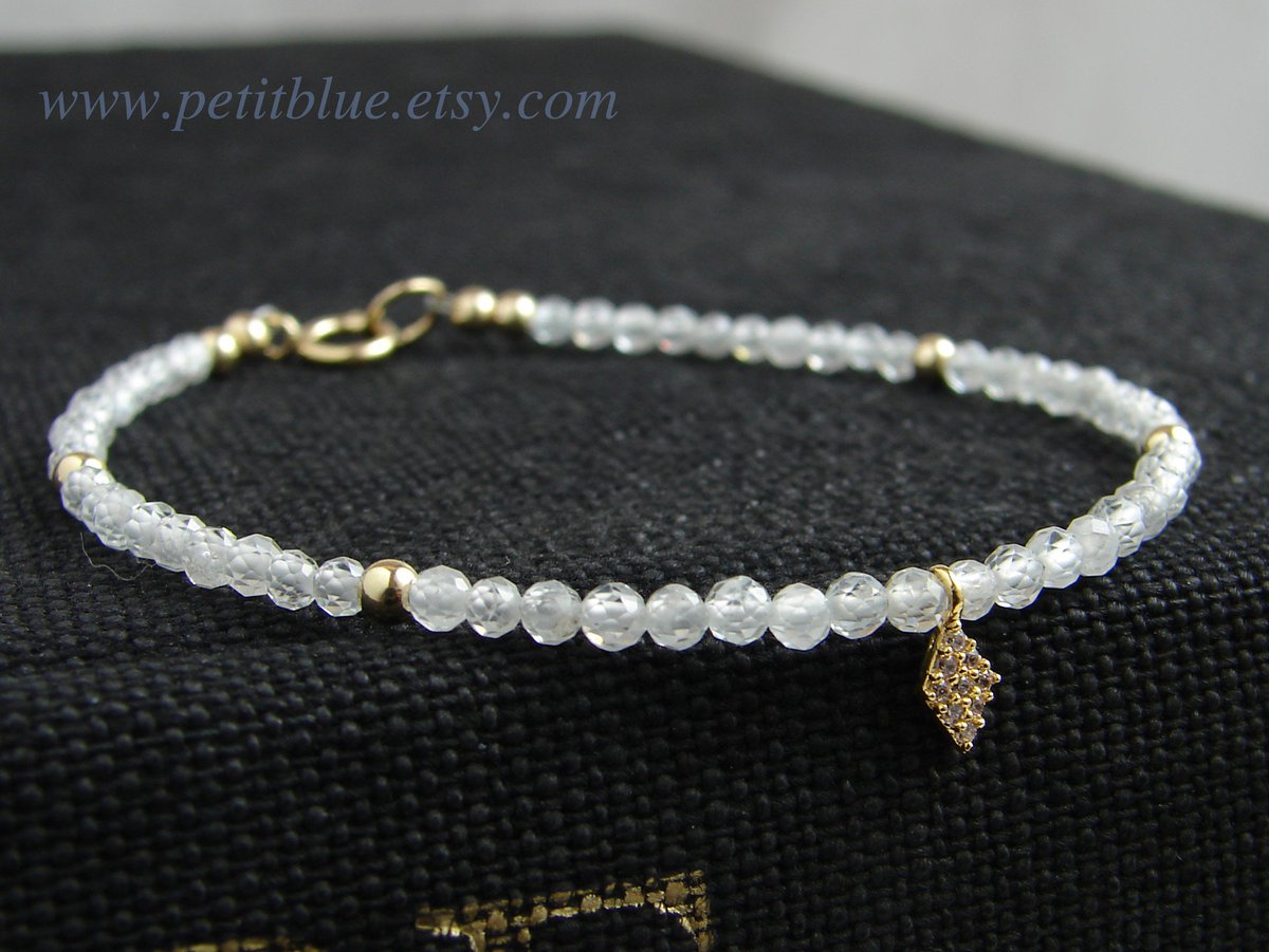 JewelryByMikako's tweet image. White Zircon Bracelet with Tiny Daiamond Shaped Cubic Zirconia Charm ~ Layering Bracelet ~ Dainty Bracelet ~ Holiday Gift tuppu.net/fa2d636d  #StackableBracelet