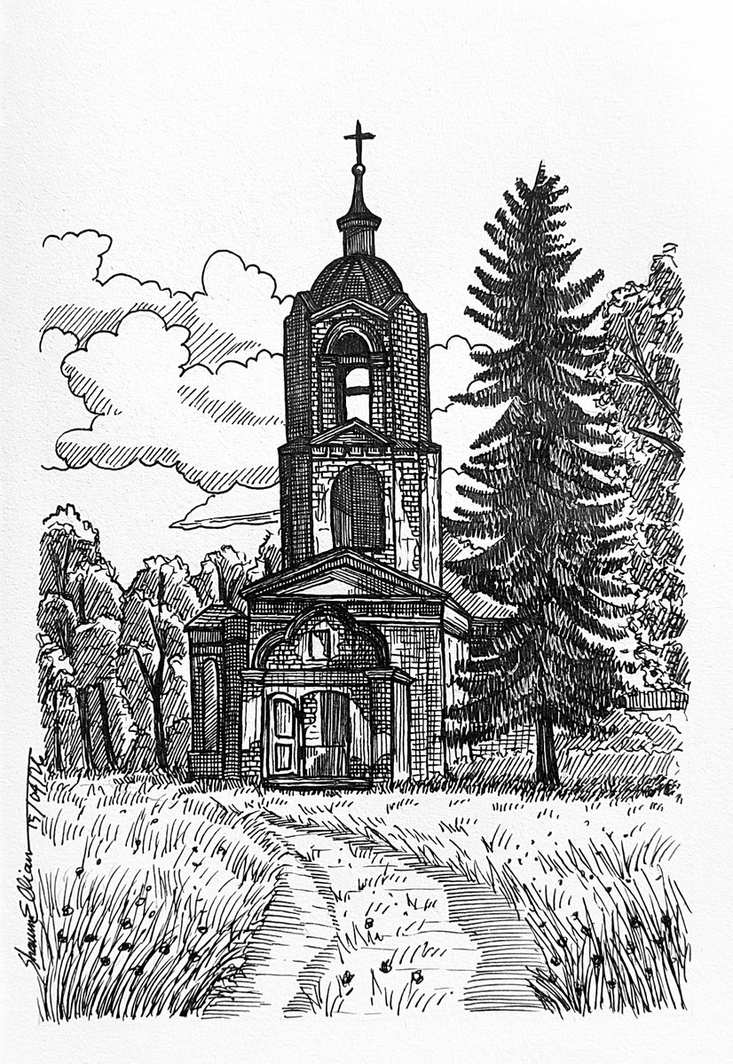shawnellian's tweet image. The church that was left, but never gone
A drawing challenge by virtual_sketchers 

#virtualsketchers #urbansketch #architecture #penandink #inktober #art #artmoots