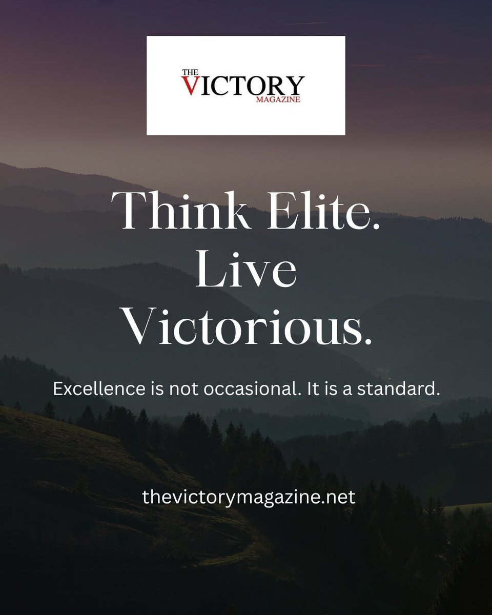 TheVictoryMaga1's tweet image. Excellence isn’t something you do once —
it’s something you live every day.
The difference between average and elite
is discipline, clarity, and standards.

#TheVictoryMagazine #BusinessLeadership #LuxuryMindset #DisciplineWins #GlobalLeaders