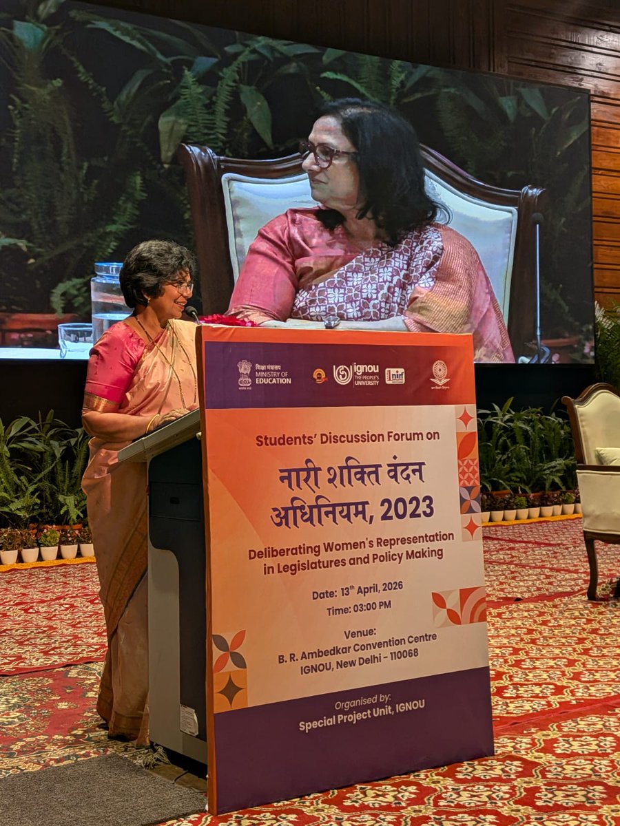 OfficialIGNOU's tweet image. Nation-building through Women-led Development 

IGNOU's Forum on Nari Shakti Vandan Adhiniyam, 2023 with @VijayaRahatkar &amp;amp; @BansuriSwaraj 

@IGNOU_Official @NCWIndia #IsupportImmediateImplentationOfReservationForWomenInLokSabhaAndStateLegislativeAssemblies #IGNOU #ViksitBharat
