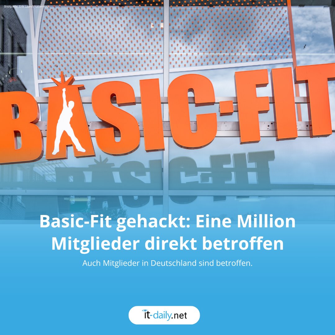 it__security's tweet image. #Hacker verschafften sich unbefugten Zugriff auf die Systeme des europäischen Fitnessstudio-Betreibers #BasicFit und erbeuteten personenbezogene Daten wie Namen, Adressen und Bankdaten. Auch Mitglieder in Deutschland sind betroffen. it-daily.net/shortnews/basi…