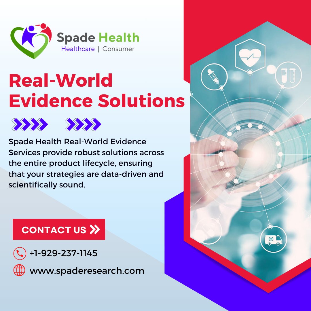 SpadeResearch's tweet photo. Real-World Evidence in Healthcare - Spade Health’s Real-World Evidence services deliver robust, data-driven solutions across the entire product lifecycle, ensuring your strategies are backed by reliable evidence.
Visit Website: https://t.co/zAW6JLRifH
#RealWorldEvidence #RWEStudy https://t.co/3xDgWE24GQ
