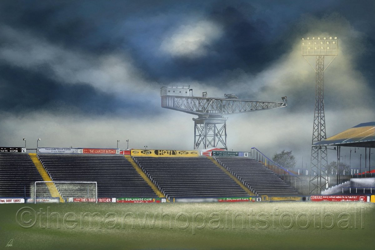 StadiumPortrait's tweet photo. Exciting news 😁 - Paul Town Art has a brand new shiny webpage - check it out for all your sporting needs - original art, box canvas prints, prints, jigsaws and more - just follow the link - https://t.co/4yASYe9Y2N #greenockmorton #gmfc #mortonfc #MortonFC #GMFC #GreenockMorton https://t.co/qKMvEU1GmE