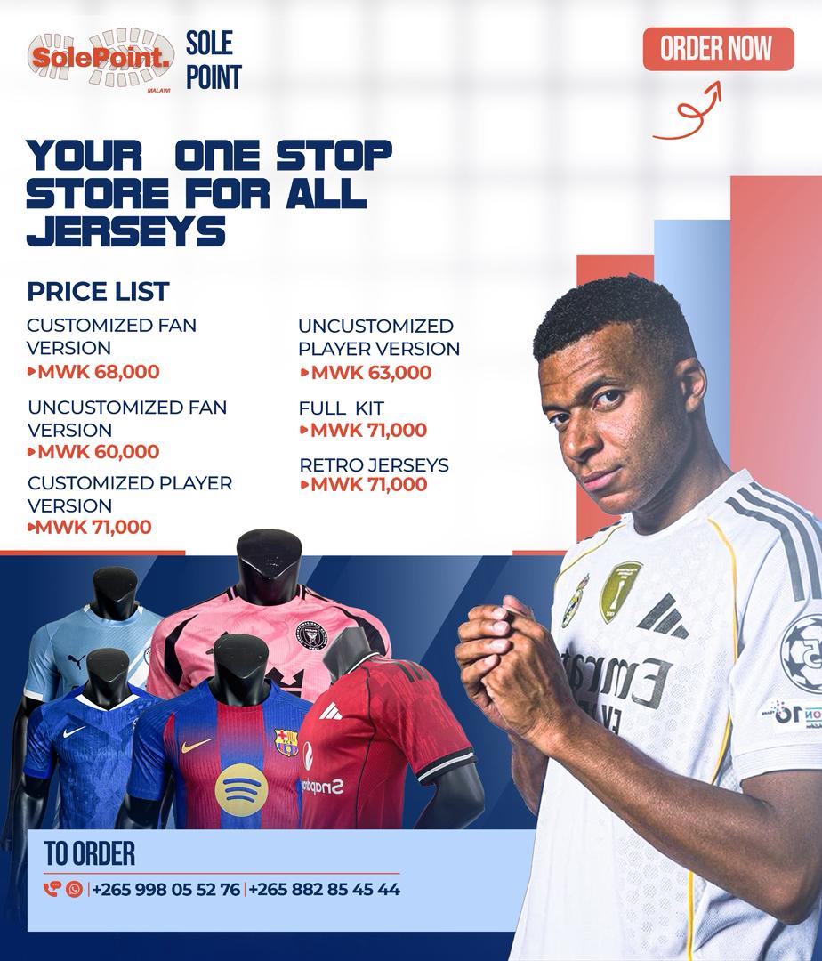 Ghizo721's tweet image. 1. Order now a jersey of your choice.
2. Wait for about 2-3 weeks
3. Pay cash on delivery 

+265998055276