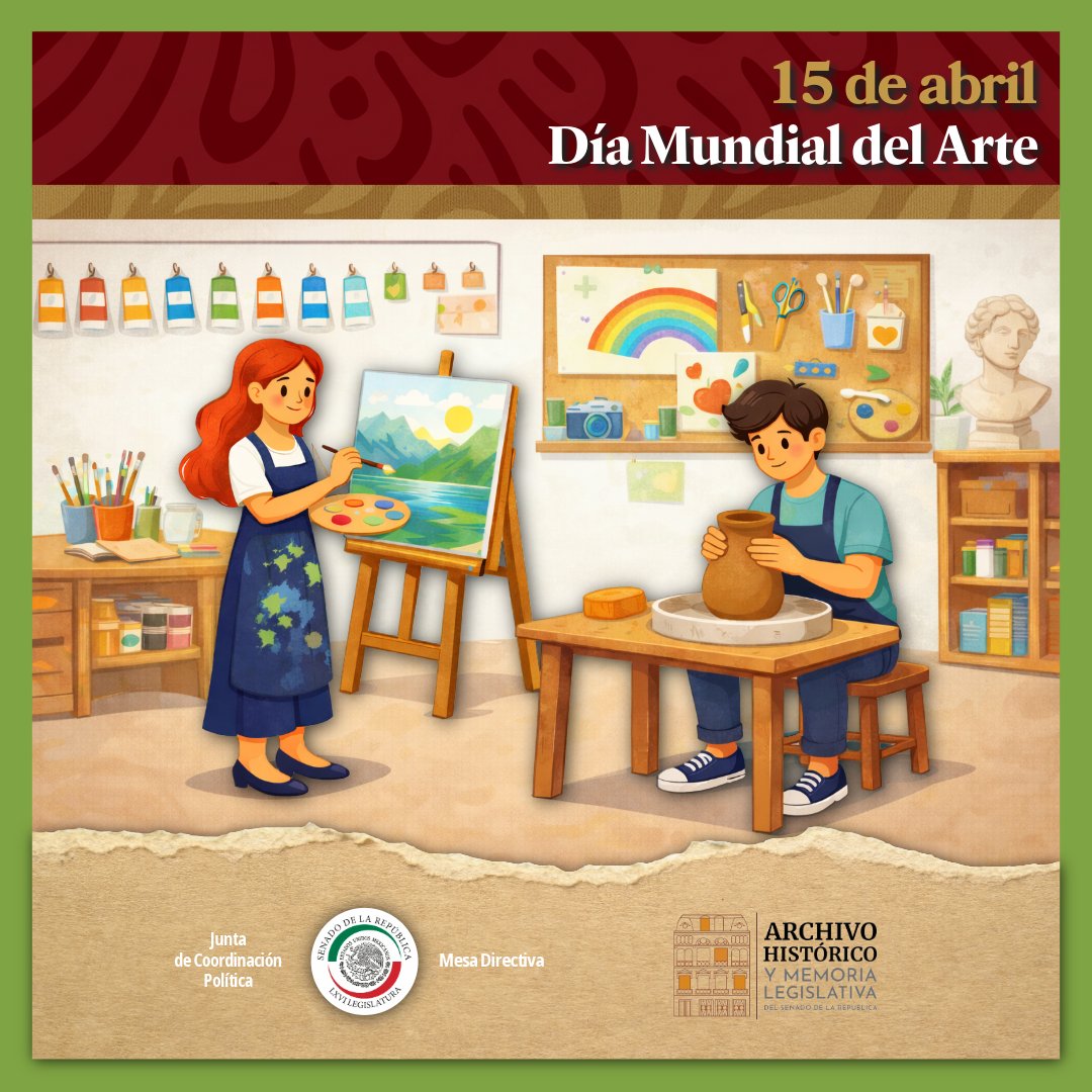 🎨🌎 15 de abril: Día Mundial del Arte 🌎🎨

Proclamado por la UNESCO, este día busca promover la difusión, el desarrollo y la promoción del arte, el cual, desempeña un papel importante en la creatividad y el intercambio de conocimientos y habilidades en todo el mundo. 🎨🌎