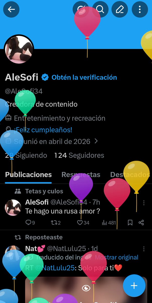 AleSofi34's tweet photo. Feliz cumpleaños 🎉🎂 a mi, mis 26 años 
- Únete a mi grupo de x link en mi perfil 
#FelizCumpleaños https://t.co/7EzHwOUP21