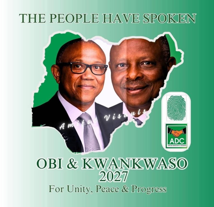 Alvancrypt's tweet image. This Duo @PeterObi X @KwankwasoRM Will Unseat the Fraud in Aso Rock in 2027.

In the end, Nigeria 🇳🇬 and Nigerians will be  OK 

Tinubu #OTP