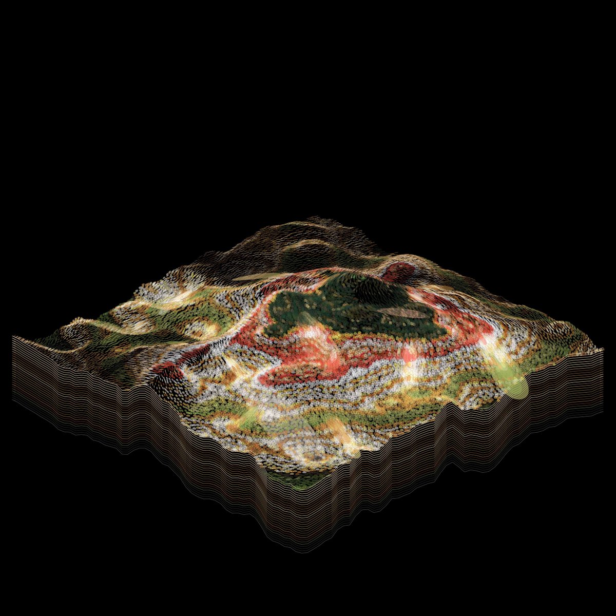 KairosTsg's tweet image. Topo_graph#39,  1/1,  1 $XTZ,  @objkt 

A topography generated by analyzing the fabric rippling in the wind. 

objkt.com/asset/KT1Nunnm…
#architecture #landscape #NFT #Rhino7 #Grasshopper mtbrs.net/ps_kairostsg_T…