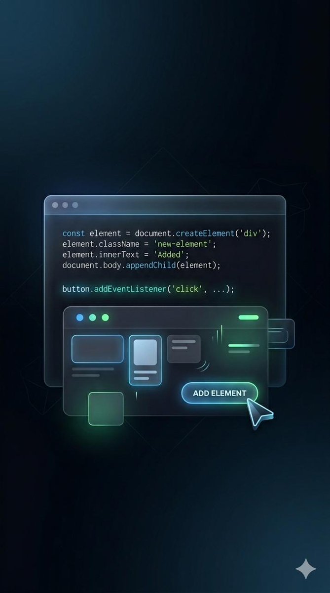 mithu_6's tweet image. Day 6 of learning JavaScript.

Today I focused on DOM manipulation — making the page dynamic by creating, updating, and removing elements using JavaScript.

The most important topic of JS.

#codingjourney #web #developer #techcommunity #CommunityBuilding