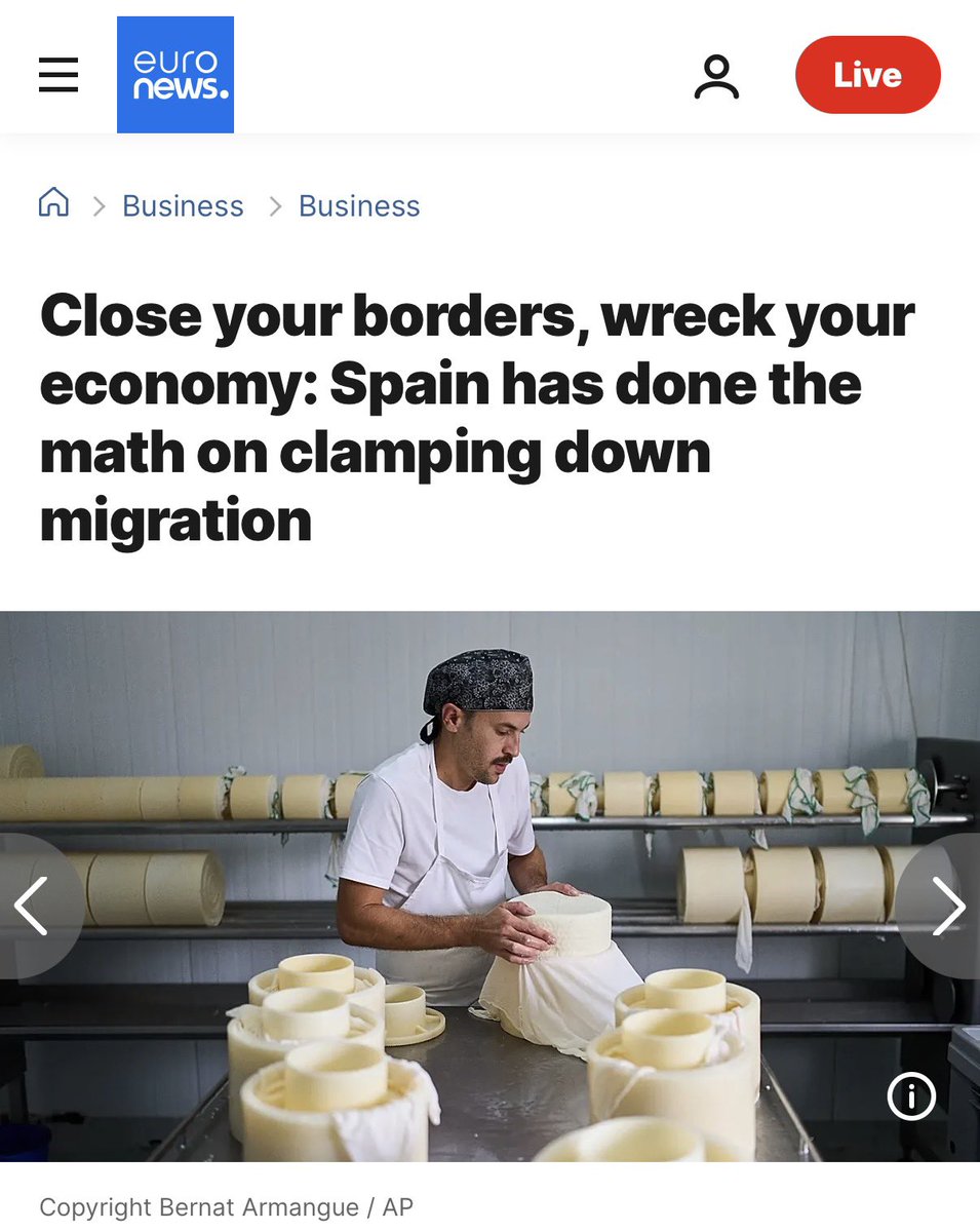 thuritch's tweet image. Liebe Kinder, während manche offen von geschlossenen Grenzen träumen, zeigen die harten Daten aus 🇪🇸, dass die #Migration uns nicht nur menschlich und kulturell, sondern auch finanziell bereichert. 

Und darum gehört die #ChaosInitiative in den 🪣.