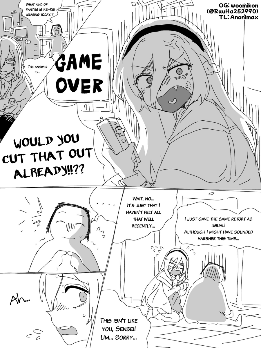 It's okay Kei. Frustration can get the better of us all the time...

#ブルアカ #BlueArchive #BAtranslations