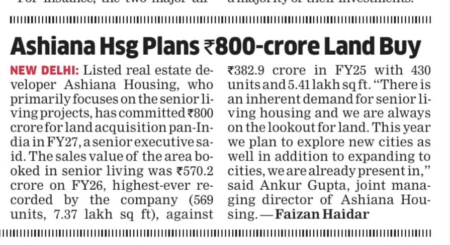 FaiHaider's tweet image. #Ashiana Housing’s portfolio includes over 55 projects across four categories – #seniorliving, premium homes, elite homes, and #kid-centric homes, with presence in 8 cities across India.

m.economictimes.com/industry/servi…