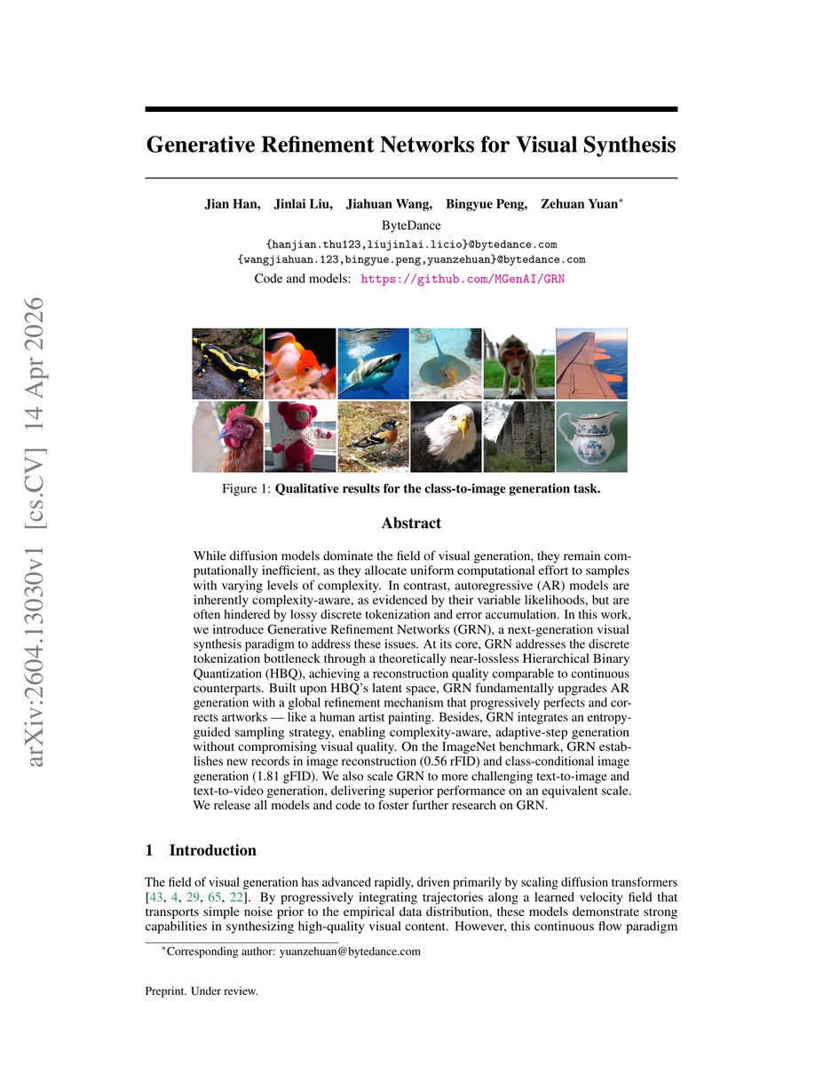 rosinality's tweet image. Novel discrete image tokenization and masked (with random tokens) generation. Unlike common masked generation it makes the model update the tokens that are already predicted.