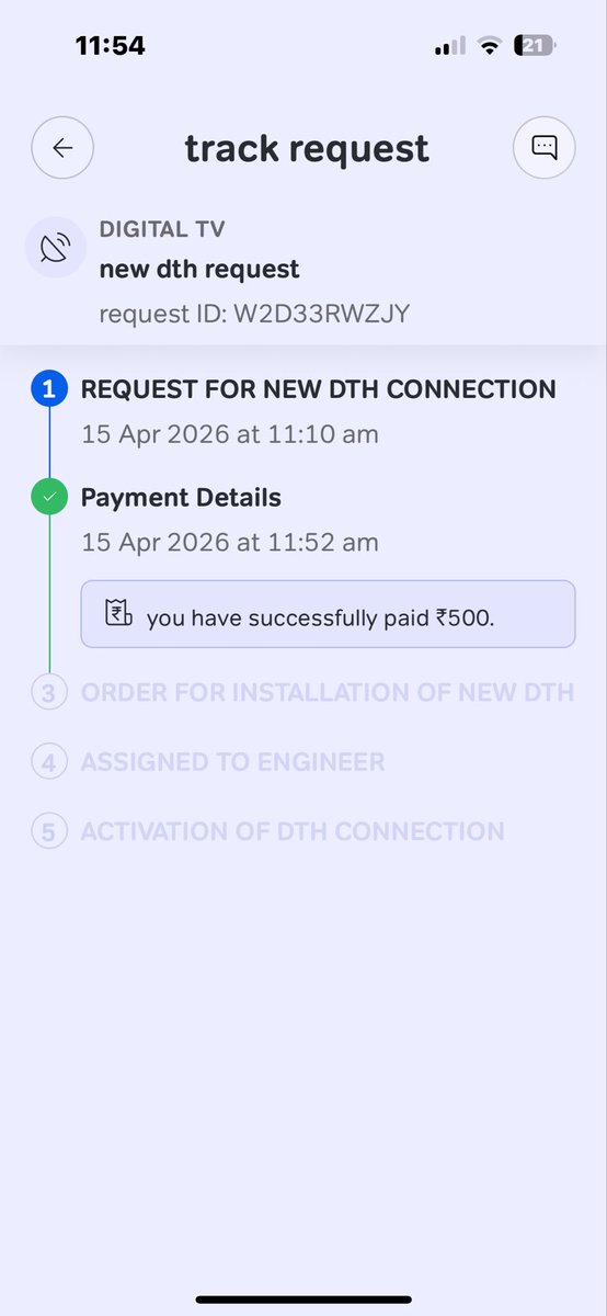 mi2ul's tweet photo. Today new request is generated by on with call centre. 
Again Rs.500 paid. 

I hope its of IPTV only and not of DTH again 😒

Screenshot attached. 
@airtelindia Kindly confirm https://t.co/DN107MhZfg