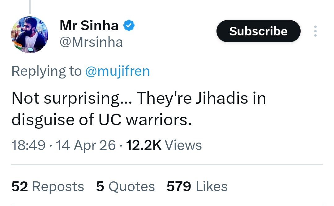 zoo_bear's tweet image. So accounts run by Upper Caste against UGC are 'Jihadis' in Disguise of 'Upper Caste warriors'. 
According to BJP sponsored and paid IT cell trolls.  🥱🫡🤣
