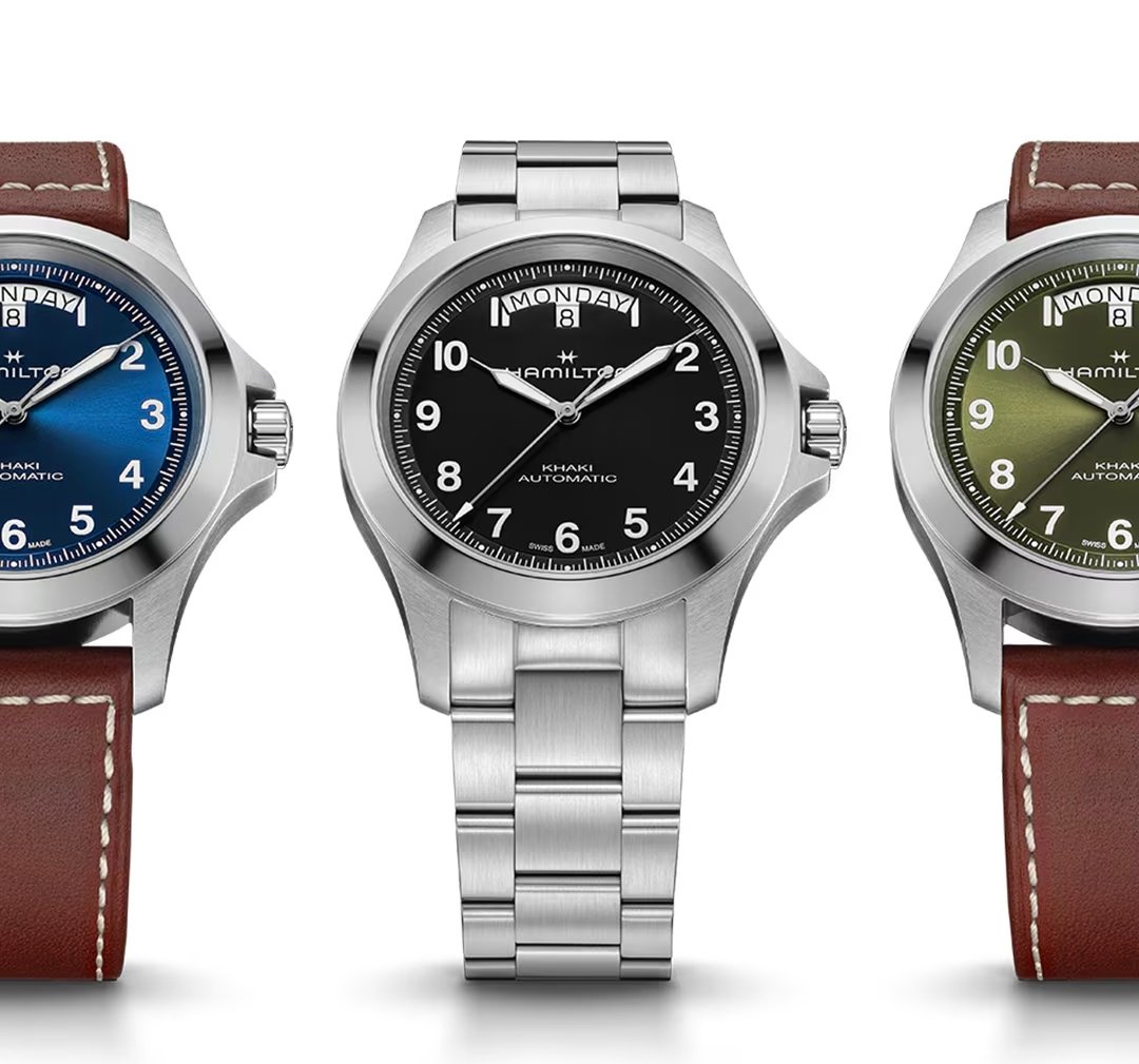 tamukun's tweet image. カーキフィールド キング、良いかも。レザーベルトは109800円、ブレスレットは、119800円。 #Hamilton  #ハミルトン