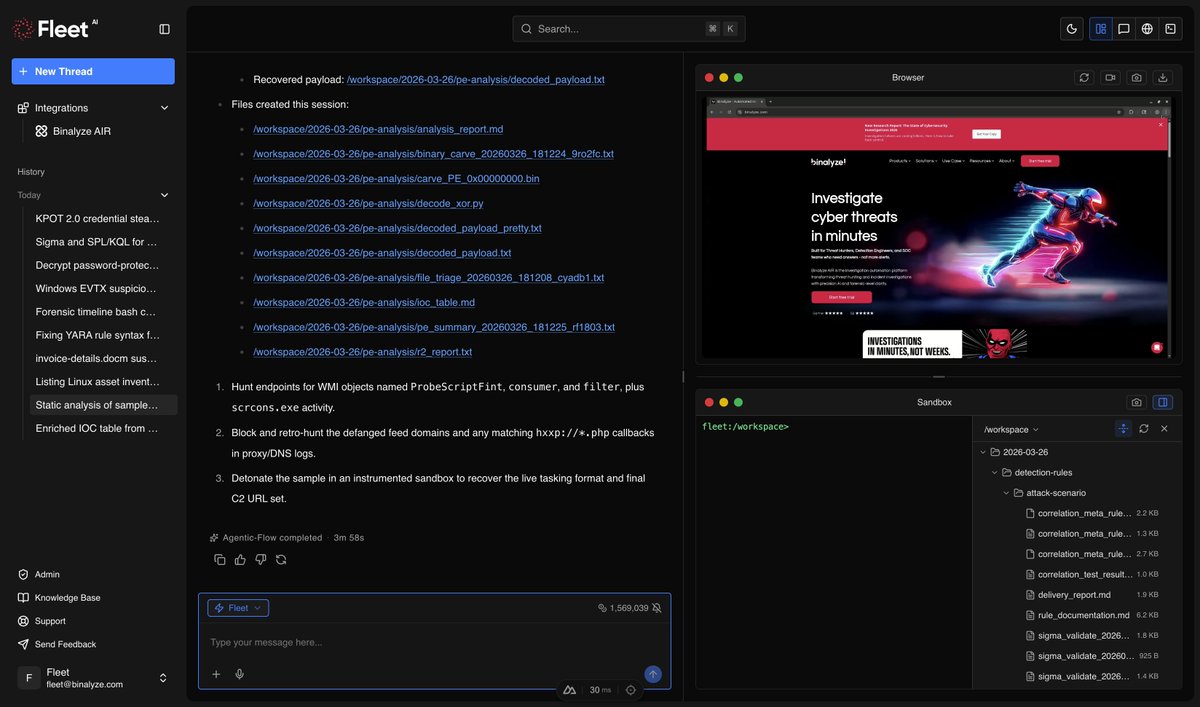 binalyze's tweet image. Stop mapping MITRE ATT&amp;amp;CK after the fact. With Fleet, every finding is mapped in real time, so investigation and reporting speak the same language, natively. See it in action: bit.ly/4temBd3 #DFIR #SOC #MITREATTACK #ThreatHunting #IR #EDR #XDR