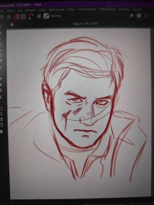 Ofc my first real try of using krita would be drawing Ethan 🙏🙏 