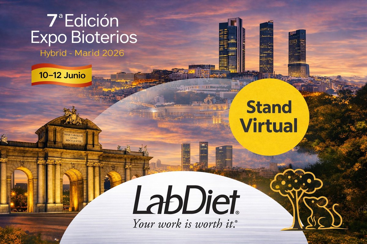 🔬🐭 ¡LabDiet estará en #ExpoBioterios2026!
Referente global en nutrición para animales de laboratorio, participará con un Stand Virtual 💻
📅 10–12 junio
📍 Madrid + online
👉 Conoce cómo la nutrición impacta en la calidad y reproducibilidad científica
🔗 labdiet.com