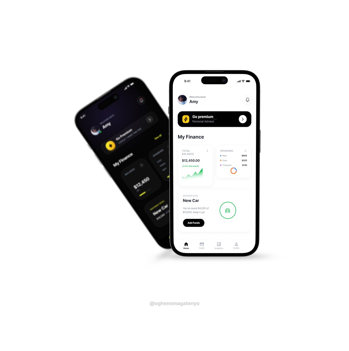 OghenemagaTenyo's tweet image. I've been sitting on this one for too long 😅

Finally posting my work — a finance app UI in light &amp;amp; dark mode. Shoutout to @abdul_uxui  and @ejemasdesign  for not letting me keep hiding in my drafts 🙏

What do you think?

#UIDesign #MobileDesign #Figma #ProductDesign #FinTech