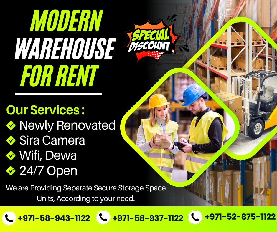DubaiSelfStore's tweet image. Premium Storage Solutions in Dubai!  Looking for secure, climate-controlled storage with 24/7 access? We offer spacious warehouses near Dragon Mall, Warsan First, with free WiFi &amp;amp; top-notch security!📞Call:+971528751122   #DubaiStorage #Storage #SecureStorageDubai