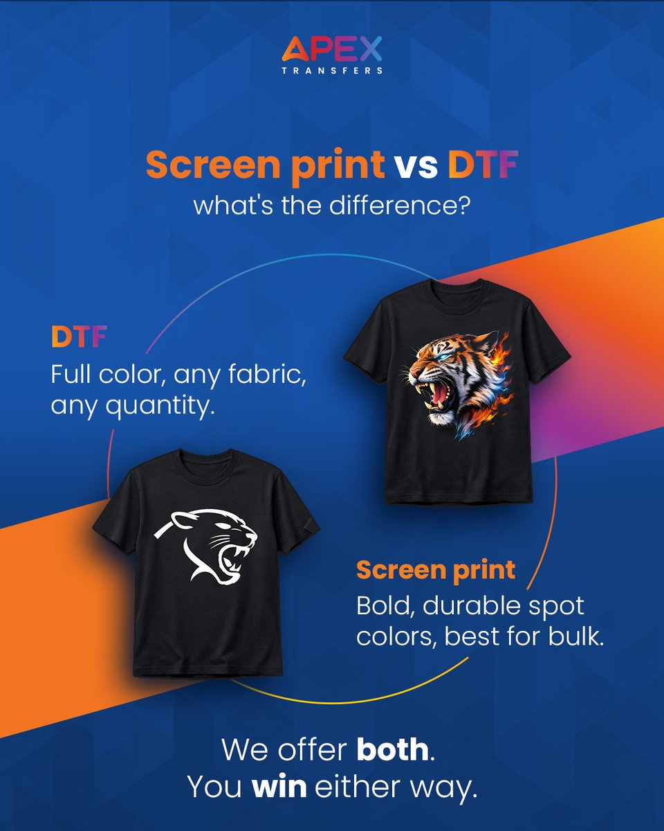apex_transfers's tweet image. 𝐀𝐩𝐞𝐱 𝐓𝐫𝐚𝐧𝐬𝐟𝐞𝐫𝐬 𝐎𝐟𝐟𝐞𝐫𝐬 𝐒𝐜𝐫𝐞𝐞𝐧 𝐏𝐫𝐢𝐧𝐭 𝐚𝐧𝐝 𝐃𝐓𝐅 𝐘𝐨𝐮 𝐖𝐢𝐧 𝐄𝐢𝐭𝐡𝐞𝐫 𝐖𝐚𝐲

Contact Us: 877-935-7766
Visit Us: apextransfers.com
#apextransfers #screenprinting #dtftransfers #weofferbothoptions #heatpress #apextransfersusa #printlife