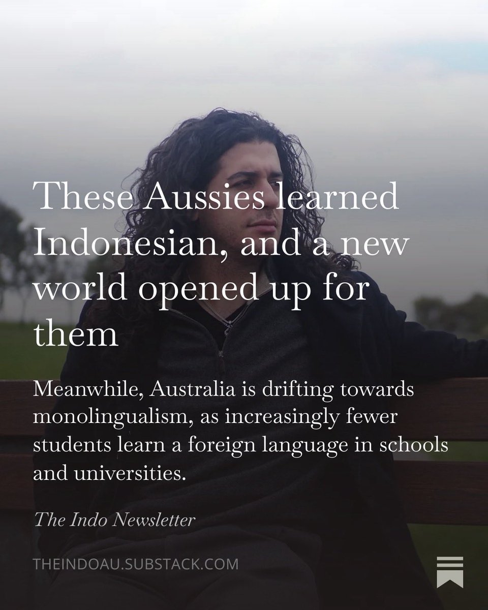 kristian_oka's tweet photo. Australia and Indonesia are close neighbours, but we don't really understand each other. So, it's not really a surprise that not too many Aussies speak Indonesian.

But some who did make the effort to learn Bahasa Indonesia discovered a new world.

https://t.co/7StDDyfYRx https://t.co/RiP2F2UTkR