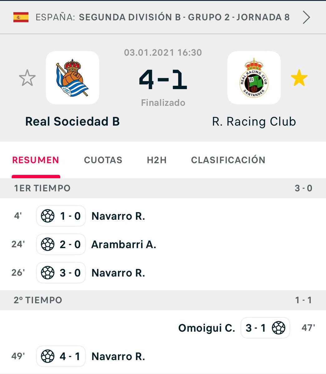 3-0 en el partido en que se perdieron las opciones de jugar playoff de ascenso a Segunda con Pouso y 4-1 en el debut de Solabarrieta. Por esto pasó el racinguismo... Sería una buena forma de cerrar el círculo el viernes con un triunfo que deje al Racing aún más cerca de Primera.