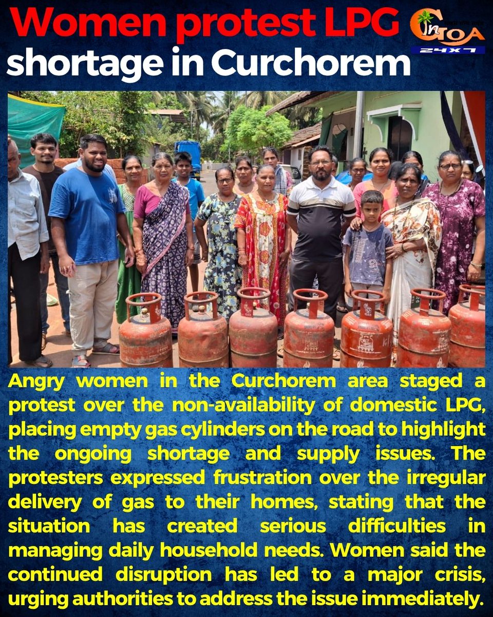 InGoa24x7's tweet image. Women protest LPG shortage in Curchorem

#Goa #Goanews #Protest #LPG #Shortage