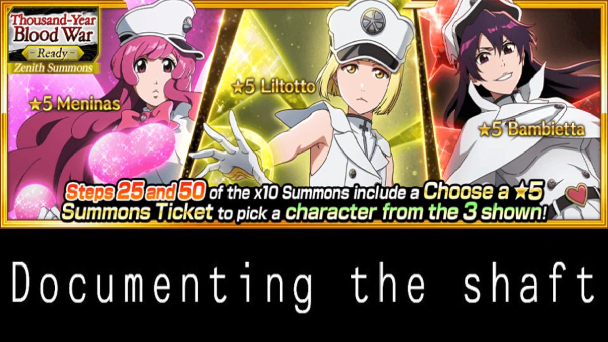 CaptSoni2's tweet photo. Bleach Brave Souls Thousand-Year Blood War Ready Zenith Summons
https://t.co/FZDGGH207U https://t.co/H4KooWKIIw