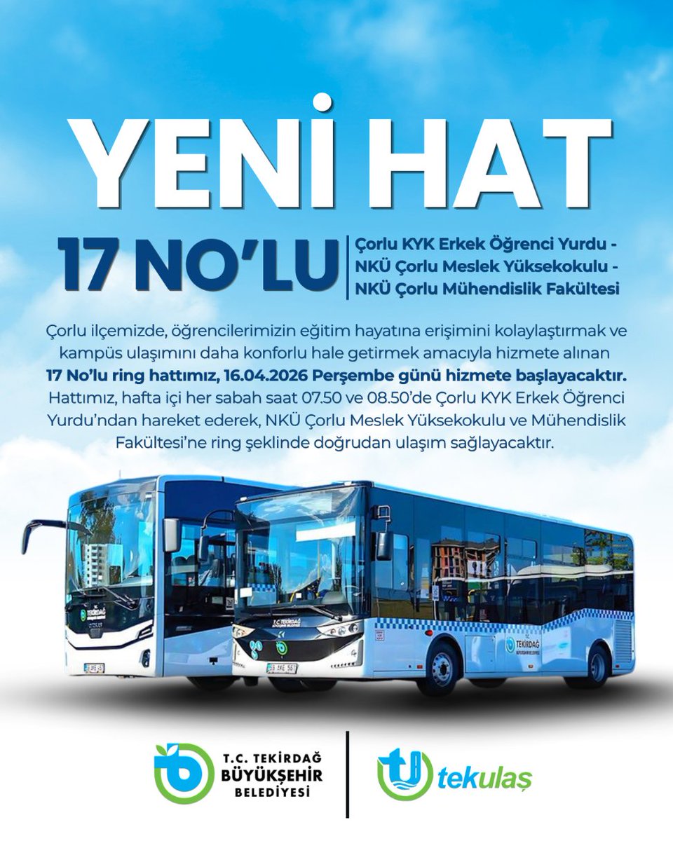 Tekirdağ Otopark Ulaşım A.Ş. tweet media